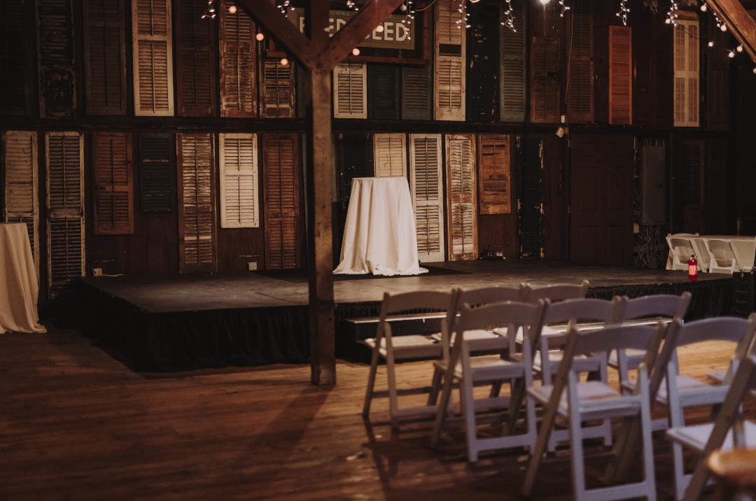 chairs arranged for a performance at an event place